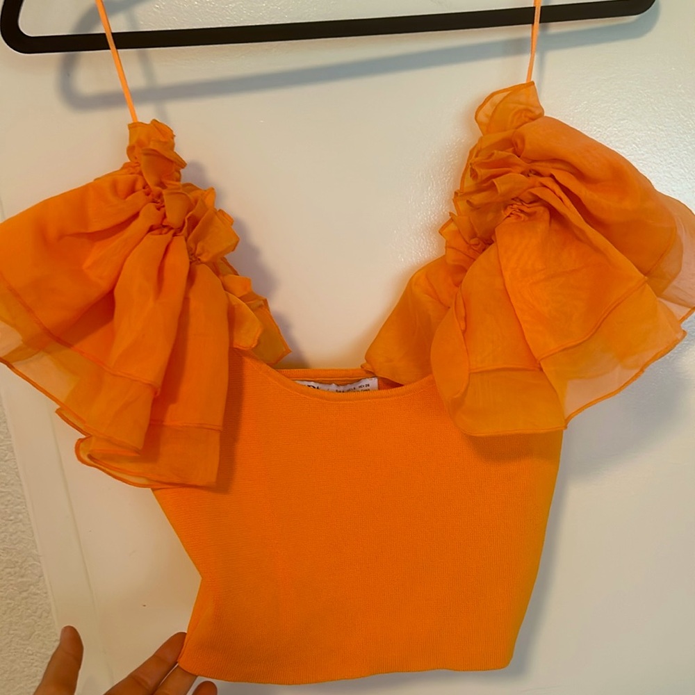ZARA tulle organza crop top size S - Picture 10 of 10